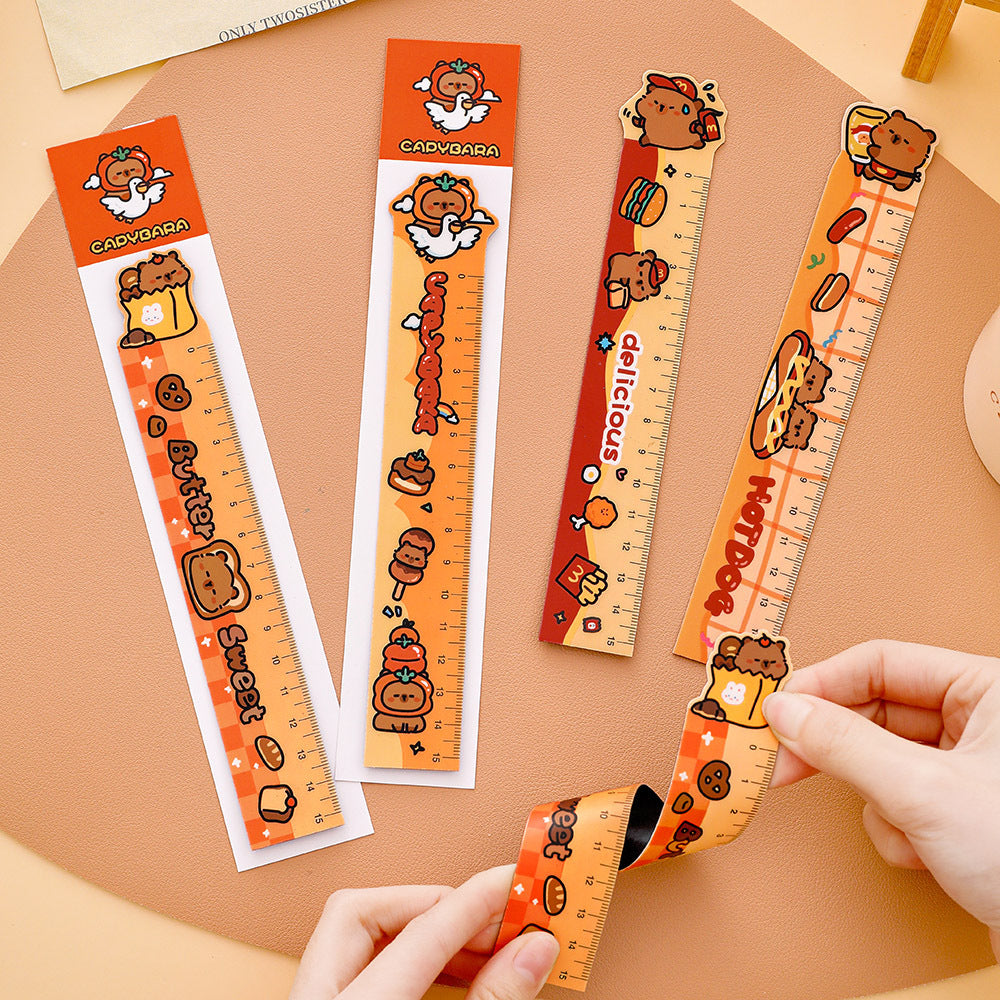 Penggaris Magnet Kartun Capybara 15cm Ruler Bookmark Cute Stationery DCA2915