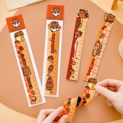 Penggaris Magnet Kartun Capybara 15cm Ruler Bookmark Cute Stationery DCA2915