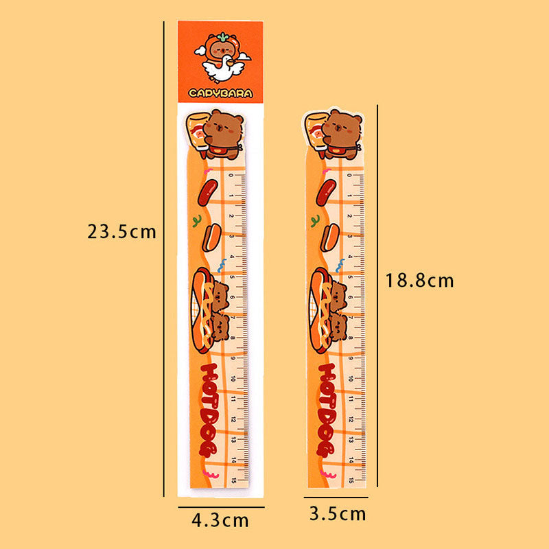 Penggaris Magnet Kartun Capybara 15cm Ruler Bookmark Cute Stationery DCA2915