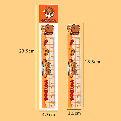 Penggaris Magnet Kartun Capybara 15cm Ruler Bookmark Cute Stationery DCA2915