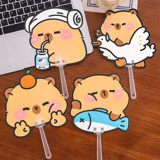 Kipas Tangan Karakter Kartun Lucu Hand Fan Cute Capybara Panda Animal Cartoon
