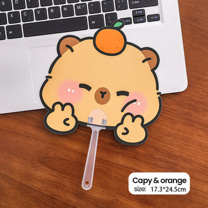 Kipas Tangan Karakter Kartun Lucu Hand Fan Cute Capybara Panda Animal Cartoon