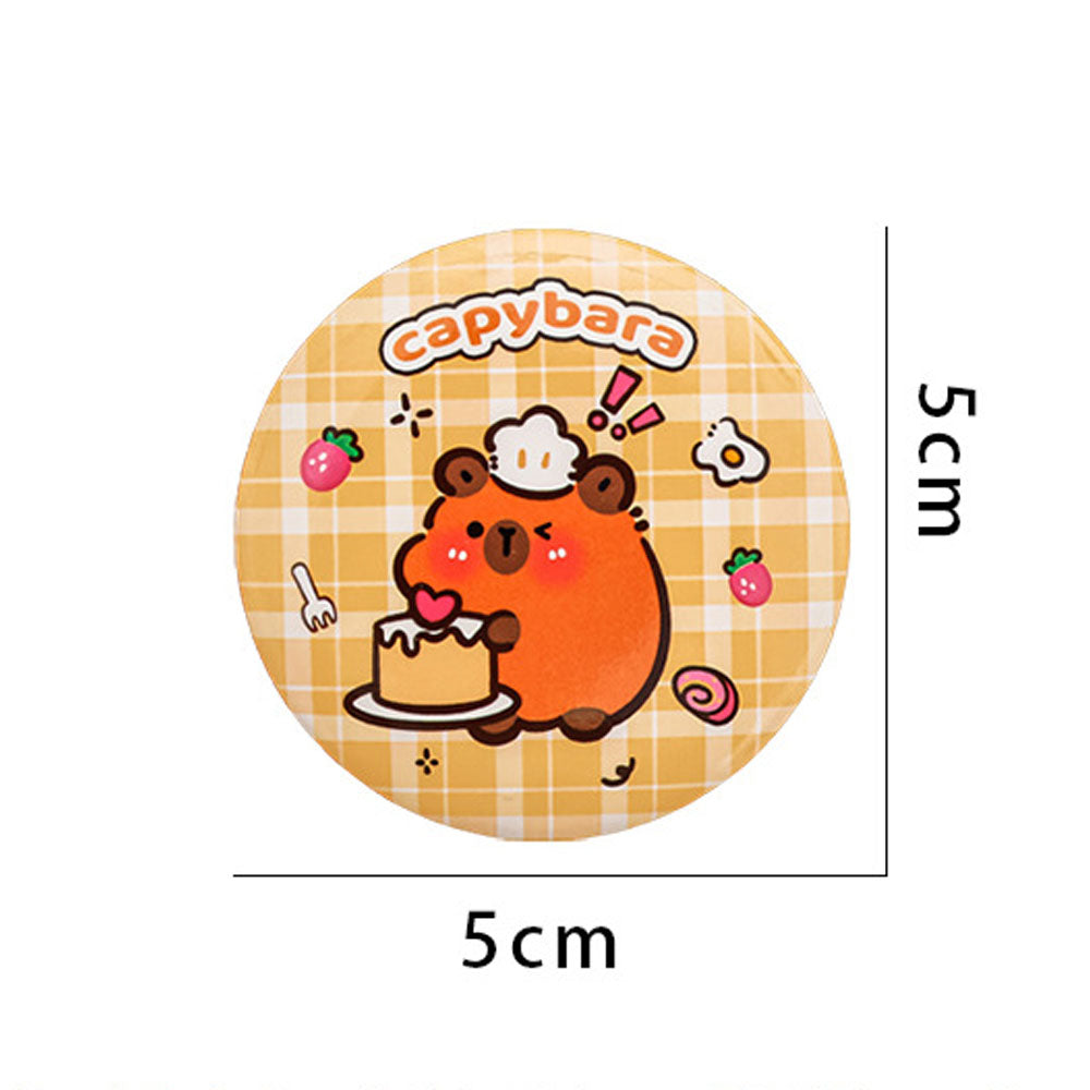 Bros Pin Karakter Kartun Capybara White Dog Lucu Cute Brooch