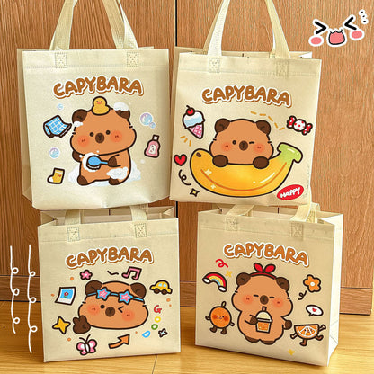 Tote Bag Capybara Tas Ultah Lipat Souvenir Goodie Bag Totebag Lucu Spunbond DCO2164