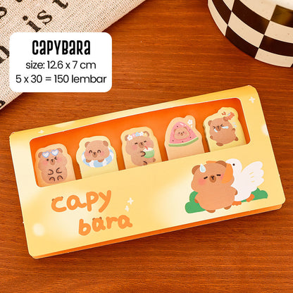 150 lembar Memopad Sticky Notes Memo Pad Catatan Bookmark Penanda Buku Hewan Lucu
