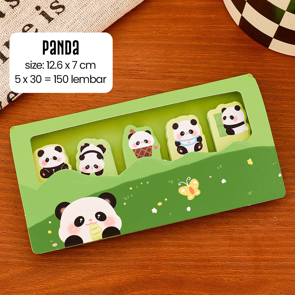 150 lembar Memopad Sticky Notes Memo Pad Catatan Bookmark Penanda Buku Hewan Lucu
