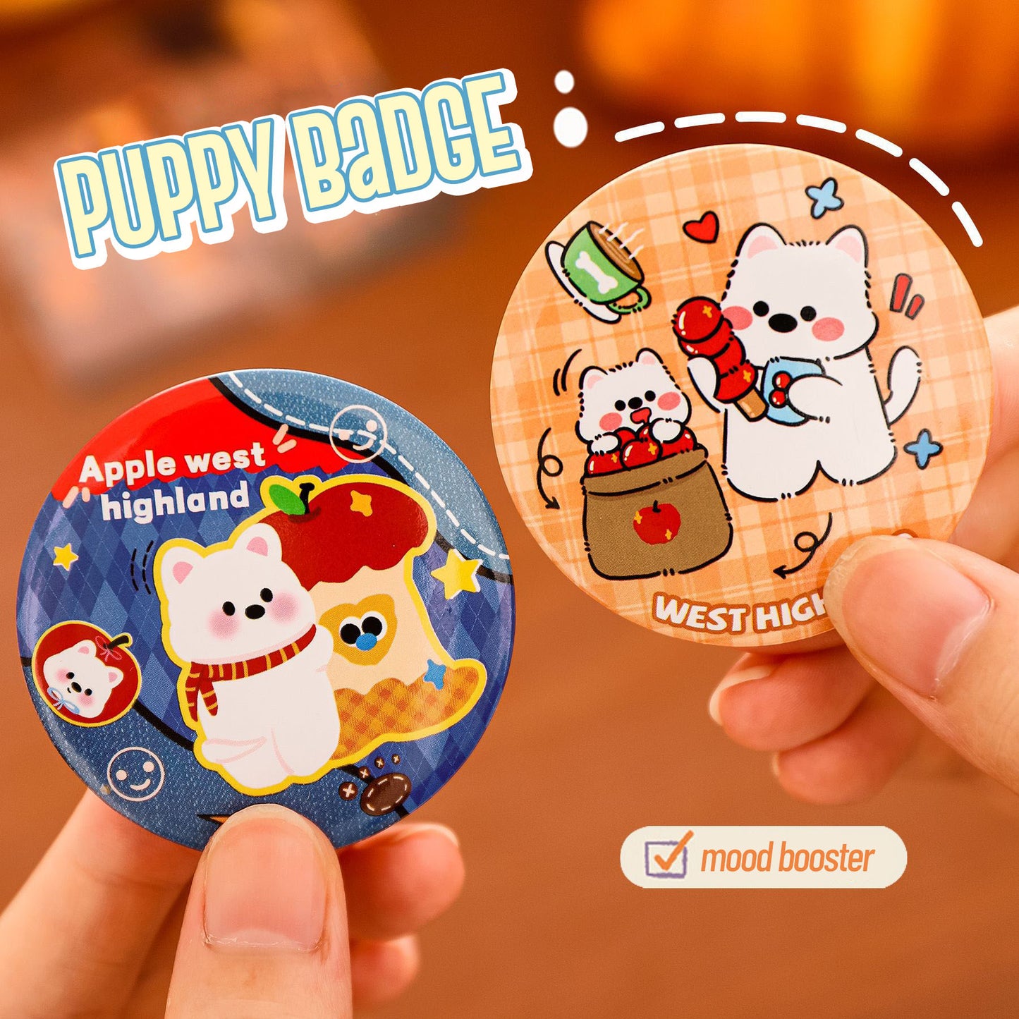 Bros Pin Karakter Kartun Capybara White Dog Lucu Cute Brooch