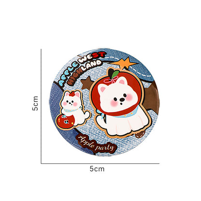Bros Pin Karakter Kartun Capybara White Dog Lucu Cute Brooch
