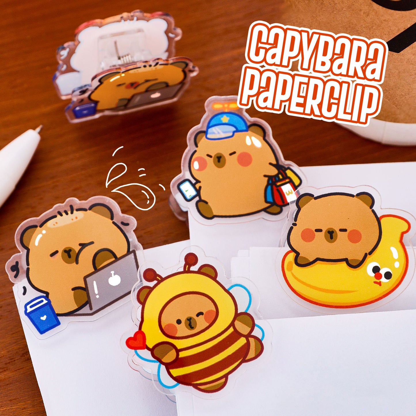Paper Clip Akrilik Karakter Kartun Bear Lucu Penjepit Beruang