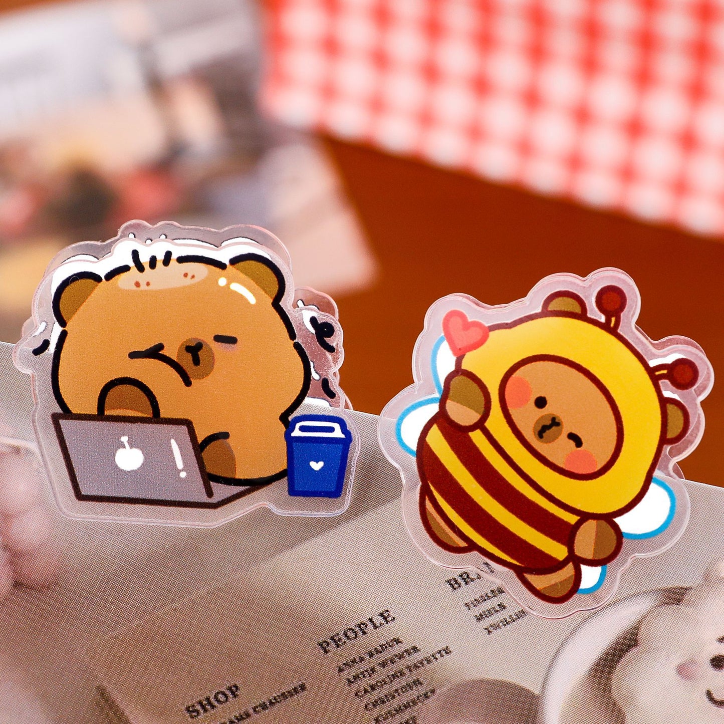 Paper Clip Akrilik Karakter Kartun Bear Lucu Penjepit Beruang