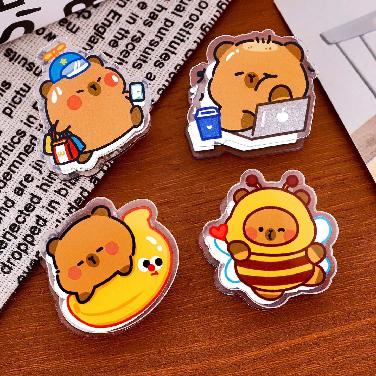 Paper Clip Akrilik Karakter Kartun Bear Lucu Penjepit Beruang