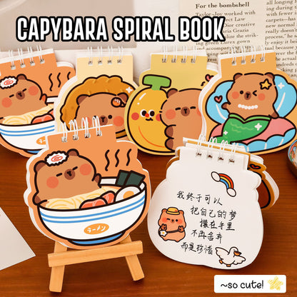 Buku Memo Kecil Spiral Atas Notebook Mini Buku Catatan Kecil Karakter Kartun Lucu Capybara