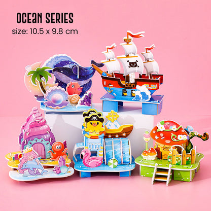 Puzzle DIY 3D Castle Farm Zoo Foam Mainan Edukasi Anak