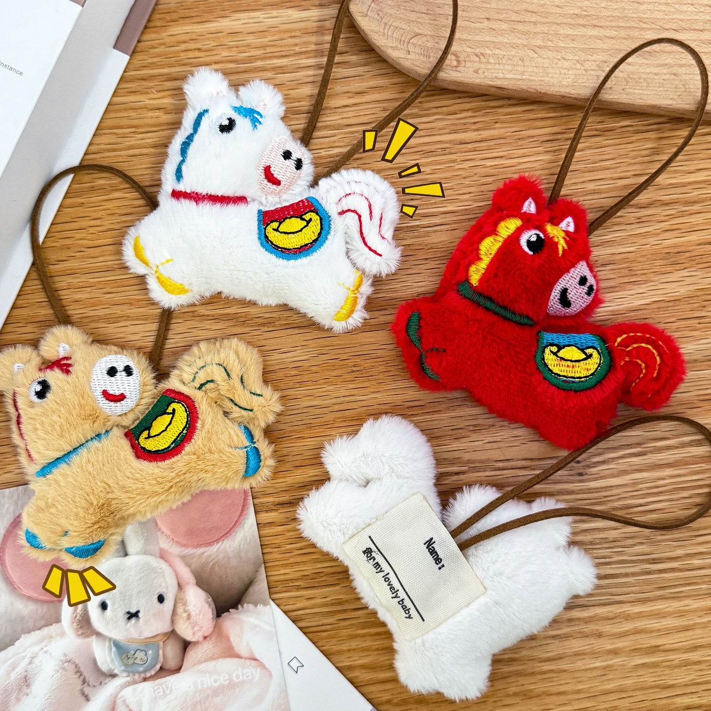 Gantungan Kunci Tas Bentuk Boneka Hewan Bisa Tulis Nama Bag Keychain Nametag