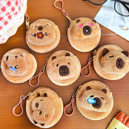 Dompet Bulat Boneka Animal Hewan Lucu Capybara Topi Karakter Pouch Koin MCE1782