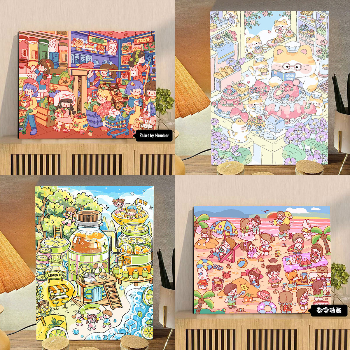 [30x40] Paint By Number Painting By Numbers Kit DIY Digital Oil Lukisan Canvas Karakter