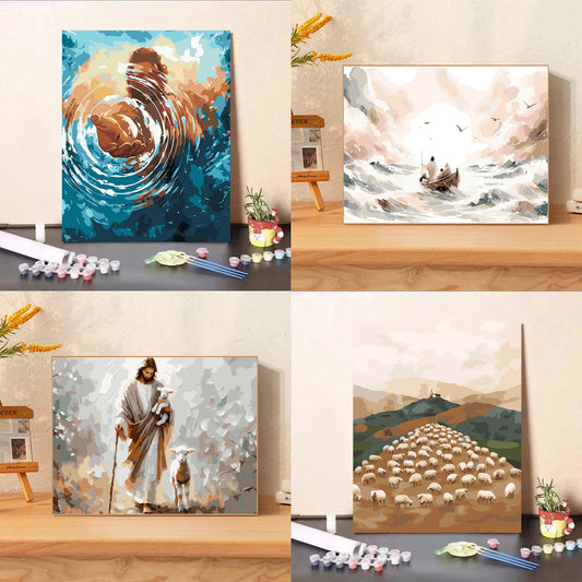 [30x40] Paint By Number Painting By Numbers Kit DIY Lukisan Religi Yesus Alkitab