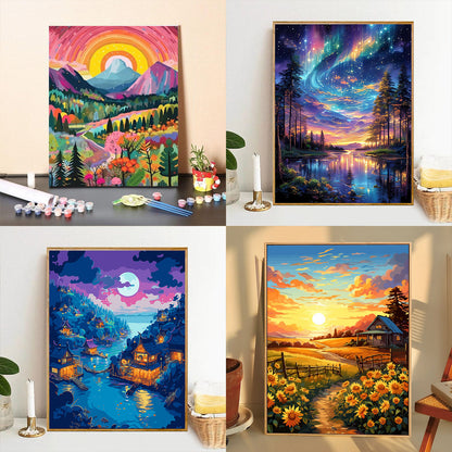 [30x40] Paint By Number Painting By Numbers Kit DIY Digital Oil Lukisan Canvas Scenery 5