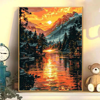 [30x40] Paint By Number Painting By Numbers Kit DIY Digital Oil Lukisan Canvas Scenery 4