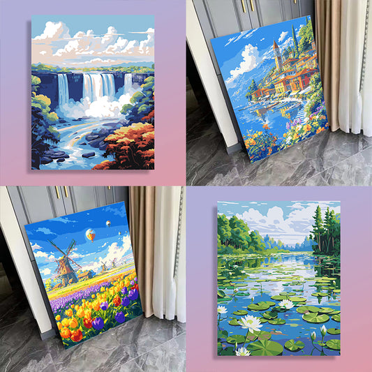 [30x40] Paint By Number Painting By Numbers Kit DIY Digital Oil Lukisan Canvas Scenery 3