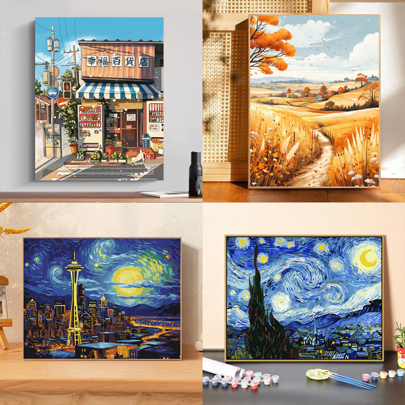 DIY Paint By Number Painting By Numbers Kit Digital Oil Painting Canvas Lukisan 30 x 40 Scenery2