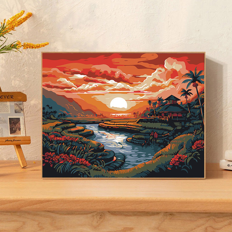 [30x40] Paint By Number Painting By Numbers Kit DIY Digital Oil Lukisan Canvas Scenery 3