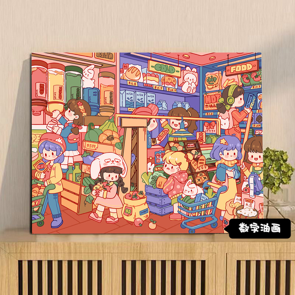 [30x40] Paint By Number Painting By Numbers Kit DIY Digital Oil Lukisan Canvas Karakter