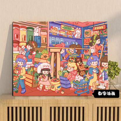 [30x40] Paint By Number Painting By Numbers Kit DIY Digital Oil Lukisan Canvas Karakter