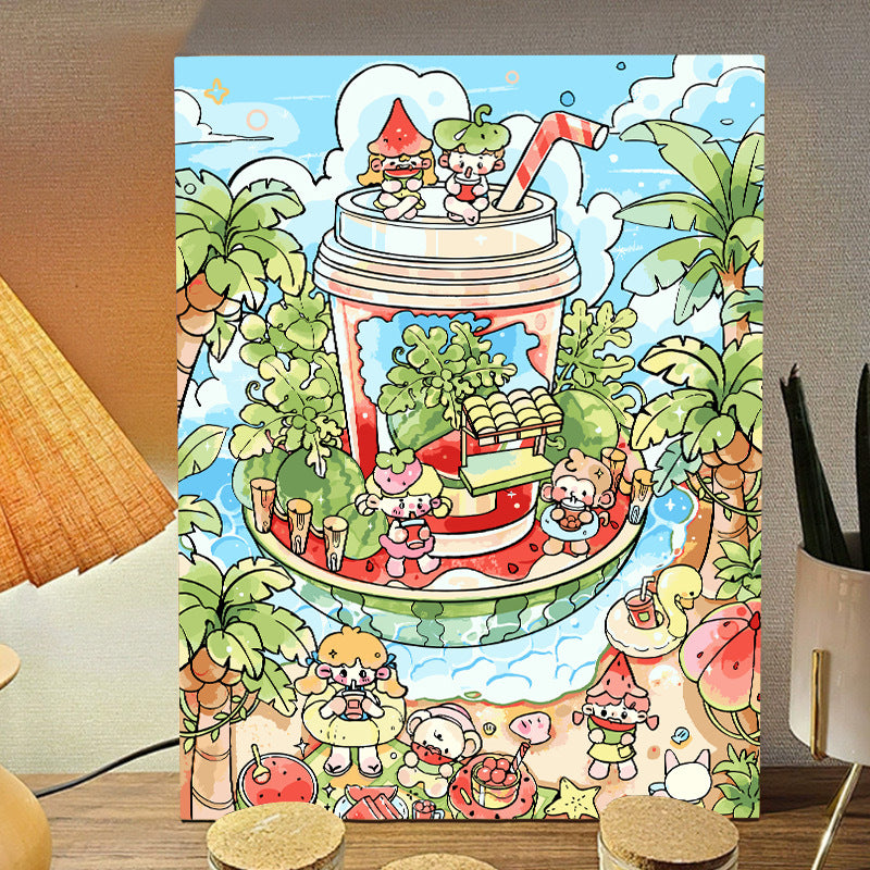 [30x40] Paint By Number Painting By Numbers Kit DIY Digital Oil Lukisan Canvas Karakter