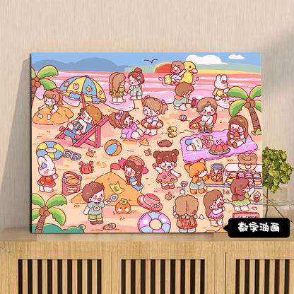 [30x40] Paint By Number Painting By Numbers Kit DIY Digital Oil Lukisan Canvas Karakter