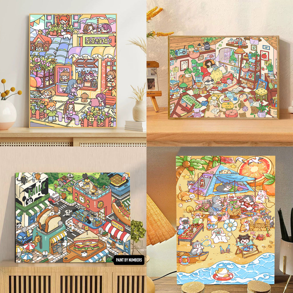 [30x40] Paint By Number Painting By Numbers Kit DIY Digital Oil Lukisan Canvas Karakter 2