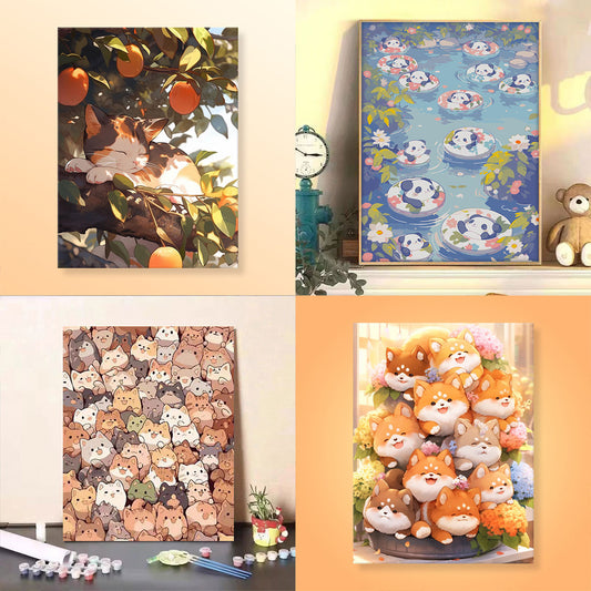 [30x40] Paint By Number Painting By Numbers Kit DIY Digital Oil Lukisan Canvas Animal
