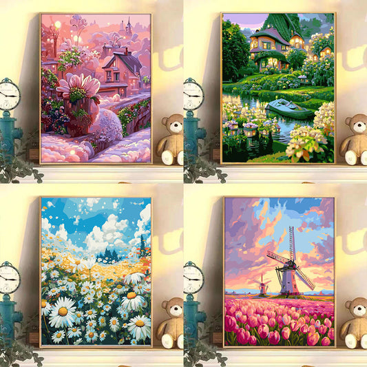 [30x40] Paint By Number Painting By Numbers Kit DIY Digital Oil Lukisan Canvas Scenery