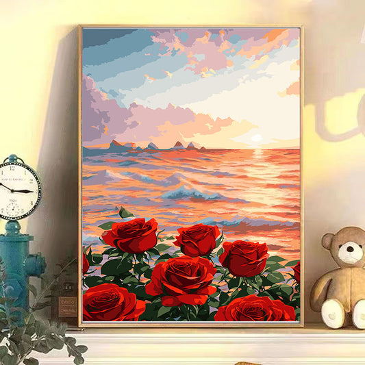 [40x50] FRAMED Paint By Number Painting By Numbers Kit DIY Digital Oil Lukisan Canvas Scenery