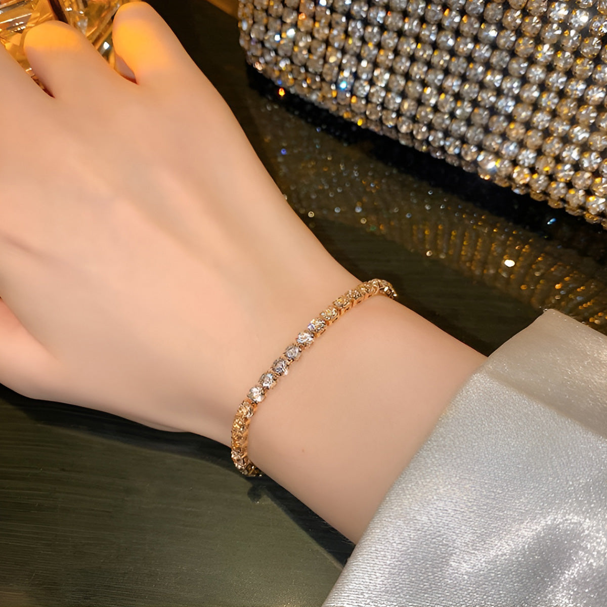 Bracelet Light Luxury Niche Exquisite Super Flash Zircon HXBS0175