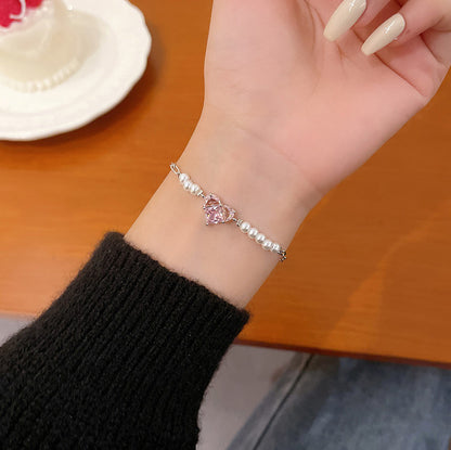 Bracelet Exquisite Pink Zircon Love HXBS0307