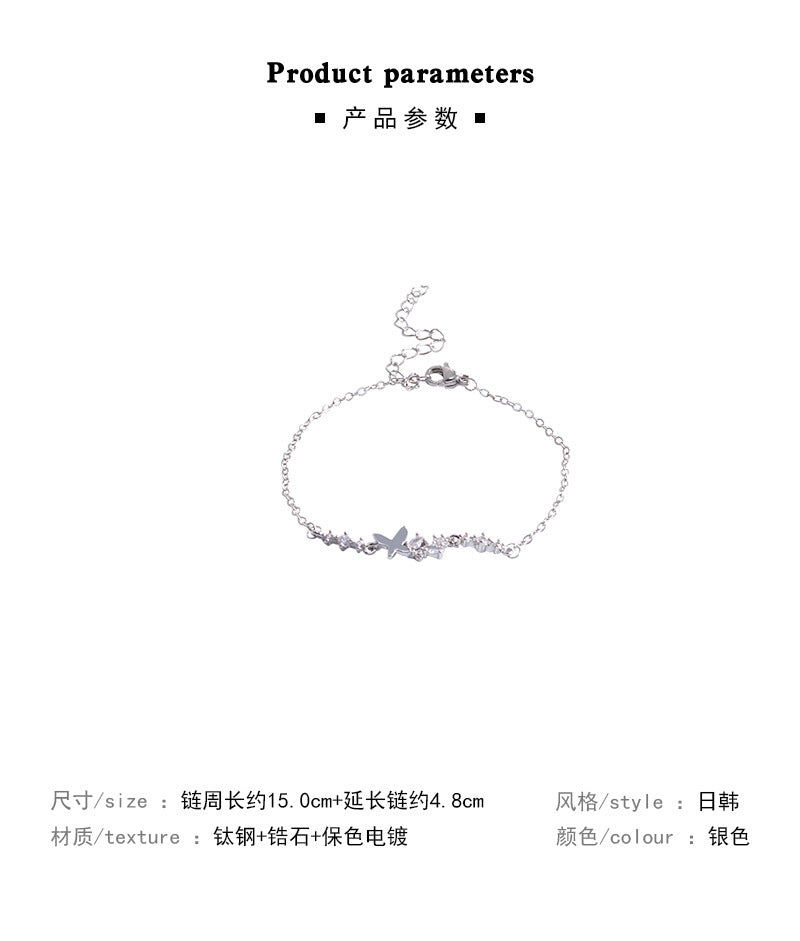 Bracelet Micro Inlaid Zircon Butterfly HXBS0368