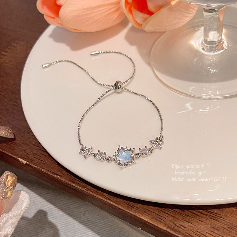 Bracelet Light Luxury Niche Ice Blue Star HXBS0498