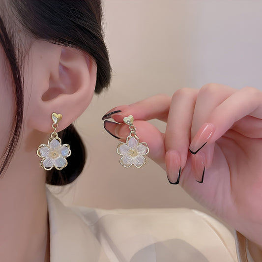 Earring Stud Super Fairy Temperament Acrylic Flower HXEA0523