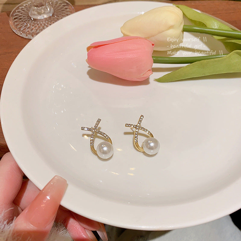 Earring Stud Niche Cross Set Diamond HXEA0531