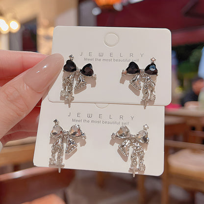 Earring Stud Brilliant Starry Sky Bow HXEA0612