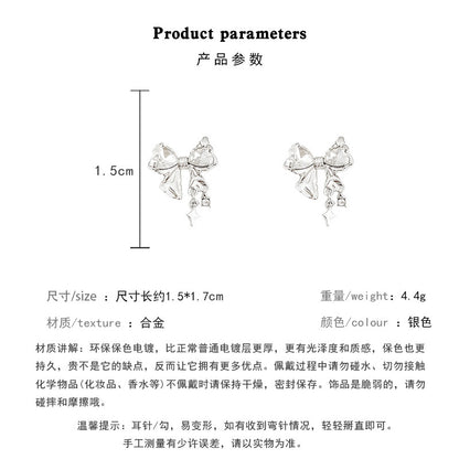 Earring Stud Brilliant Starry Sky Bow HXEA0612
