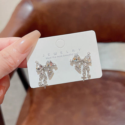Earring Stud Brilliant Starry Sky Bow HXEA0612