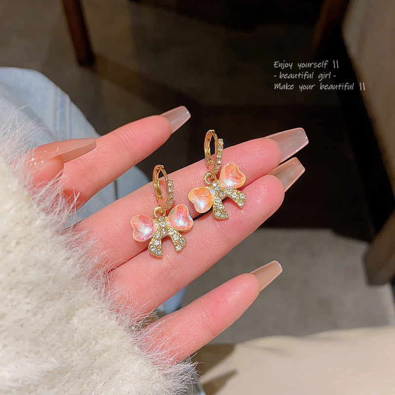 Earring Hoop High End Laser Color Bow HXEA0815