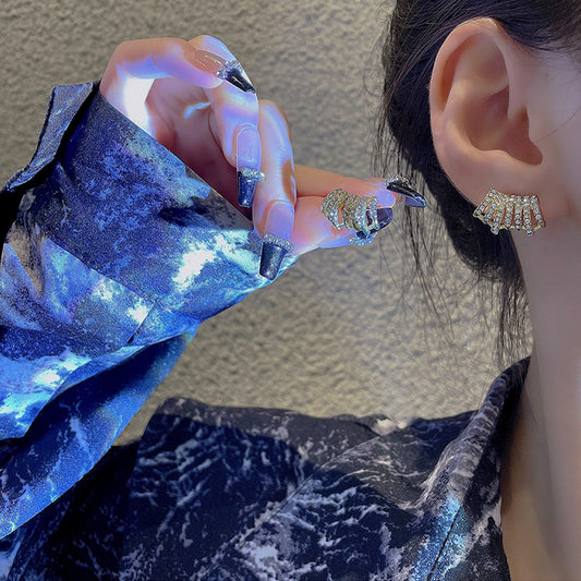 Earring Stud Light Luxury Niche Super Flash Full Diamond HXEA0907