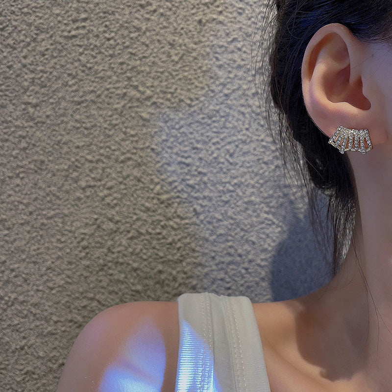 Earring Stud Light Luxury Niche Super Flash Full Diamond HXEA0907