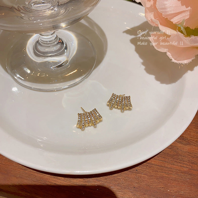 Earring Stud Light Luxury Niche Super Flash Full Diamond HXEA0907