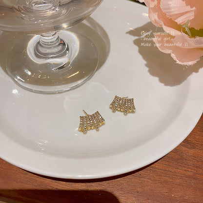 Earring Stud Light Luxury Niche Super Flash Full Diamond HXEA0907