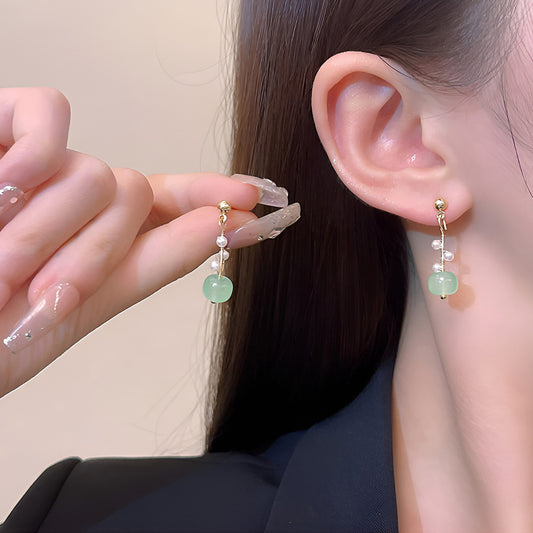 Earring Stud Long Chinese Style Cat's Eye HXEA0933