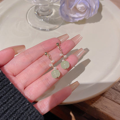 Earring Stud Long Chinese Style Cat's Eye HXEA0933